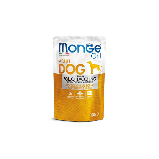 MONGE Grill Dog Wet Chicken/Turkey 100G