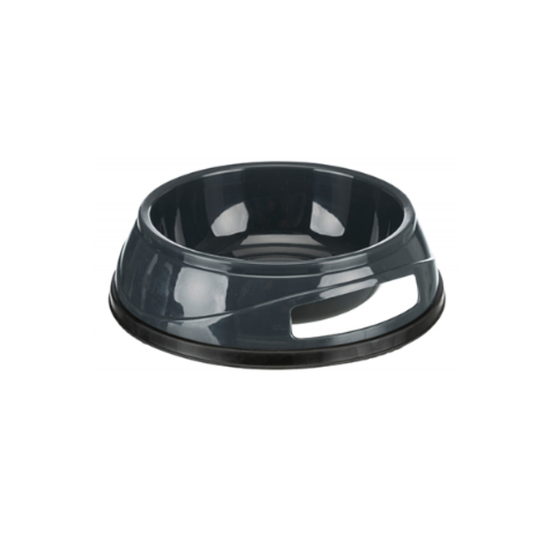 Plastic Pet Bowl with Non-Slip Rubber Base