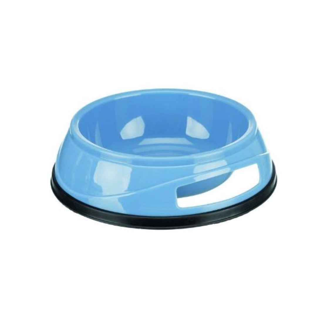 Plastic Pet Bowl with Non-Slip Rubber Base