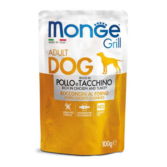 MONGE Grill Dog Wet Chicken/Turkey 100G